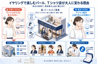 イヤリングで楽しむパール、普段の着こなしに大人感が加わる理由