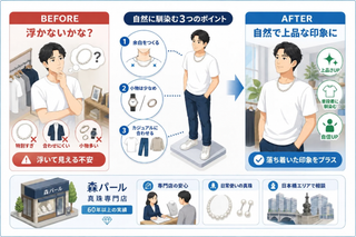真珠のネックレスはメンズにも自然？ラフな着こなしに新しい上品さ