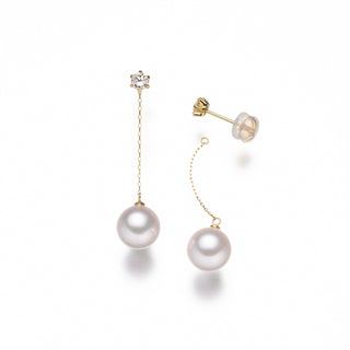 アコヤパールピアス 8.0mm D 0.03ct