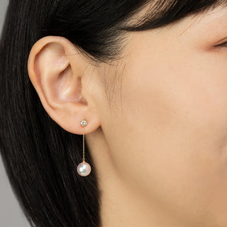 アコヤパールピアス 8.0mm D 0.03ct