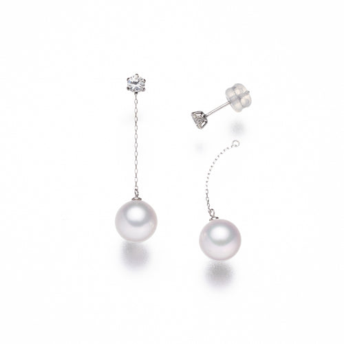 Akoya Pearl Earrings 8.0mm D 0.03ct