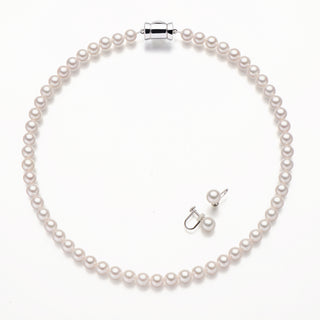 Akoya pearl necklace and earring set