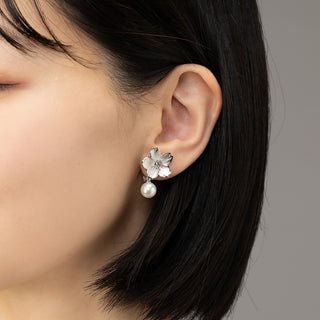 アコヤパールイヤリング（桜） 7.5mm