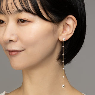 アコヤパールピアス 3.0-6.0/7.0mm 全長パールキャッチ7mm