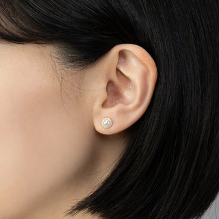 アコヤパールピアス 4.5mm D 0.08ct