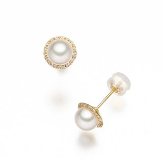 アコヤパールピアス 5.5mm D 0.12ct