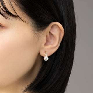 アコヤパールピアス 8.0mm D 0.16ct