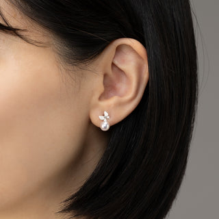 【オンラインショップ限定】アコヤパールピアス（蝶） 6.0mm D 0.01ct