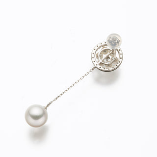 【フロール・デ・リマ】アコヤパールピアス 2.5/8.0mm D 0.22ct