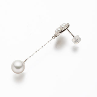 【フロール・デ・リマ】アコヤパールピアス 2.5/8.0mm D 0.22ct