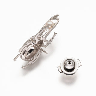 アコヤパールピンブローチ（ヘラクレスオオカブト） 4.0mm D 0.01ct