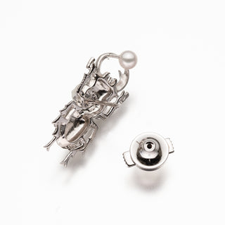 アコヤパールピンブローチ（オオクワガタ） 4.5mm D 0.01ct