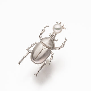 アコヤパールピンブローチ（カブトムシ） 4.5mm D 0.01ct