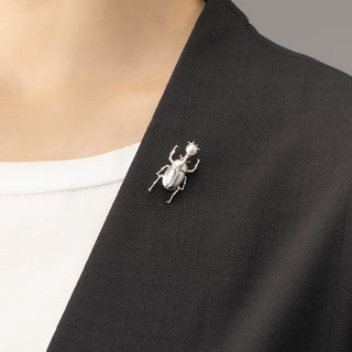アコヤパールピンブローチ（カブトムシ） 4.5mm D 0.01ct