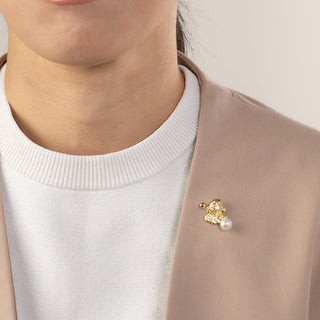 アコヤパールピンブローチ（モンキー3） 7.5mm