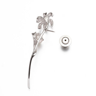 アコヤパールピンブローチ（ユリ） 7.0mm ブラウンD　0.02ct