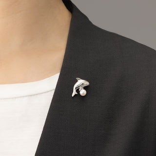 アコヤパールピンブローチ（シャチ） 6.5mm