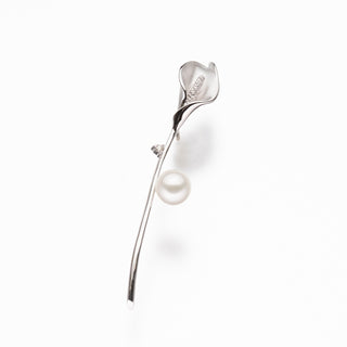 アコヤパールピンブローチ（カラー） 7.5mm ブラウンD 0.02ct