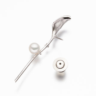 アコヤパールピンブローチ（カラー） 7.5mm ブラウンD 0.02ct