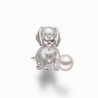 アコヤパールピンブローチ（ビーグル） 6.5mm