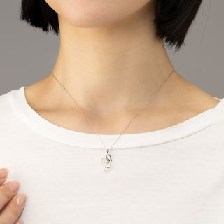 【オンラインショップ限定】アコヤパールペンダント（蝶） 6.0mm D 0.005ct 全長約45cm