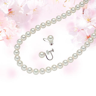 [Limited quantity] Akoya pearl necklace and earrings set Necklace: 6.5mm Earrings: 7.0mm