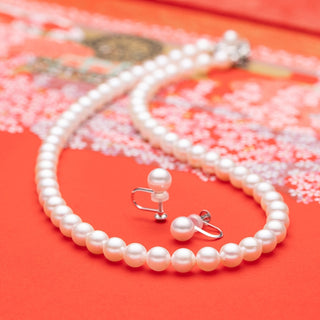 【オンラインショップ限定】アコヤパールネックレスイヤリングセット ネックレス：6.5mm イヤリング：7.0mm