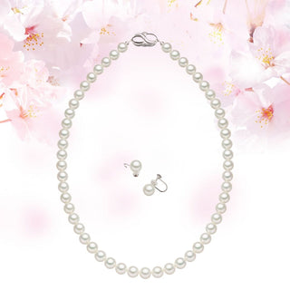 [Limited quantity] Akoya pearl necklace and earrings set Necklace: 7.5mm Earrings: 8.0mm