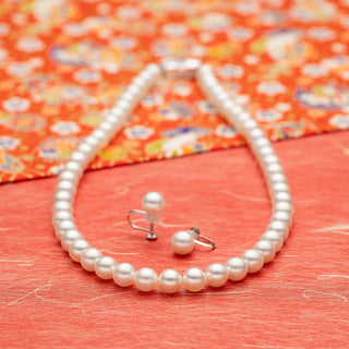 [Limited quantity] Akoya pearl necklace and earrings set Necklace: 7.5mm Earrings: 8.0mm