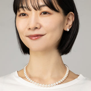 【オンラインショップ限定】アコヤパールネックレスイヤリングセット ネックレス：8.0mm イヤリング：8.0mm
