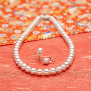 [Limited quantity] Akoya pearl necklace and earrings set Necklace: 8.0mm Earrings: 8.0mm