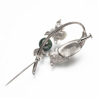 Black pearl brooch 9.0mm