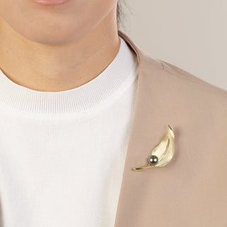 黒蝶パールブローチ 9.0mm