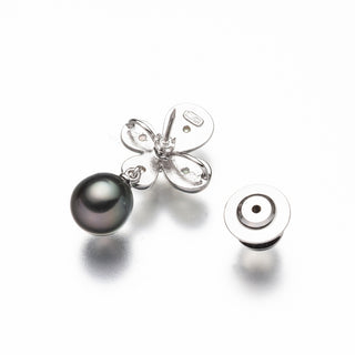 黒蝶パールピンブローチ 9..0mm