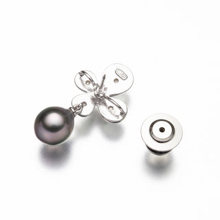 黒蝶パールピンブローチ 9.0mm