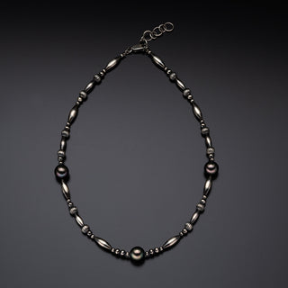 【オンラインショップ限定】nonbinary FLOW　黒蝶パールネックレス 約10.0mm 全長約45cm