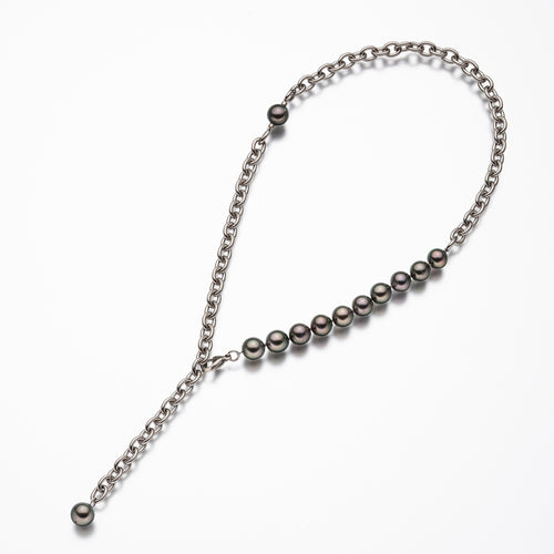 【nonbinary】黒蝶パールネックレス 10.0-11.0mm 全長約57cm