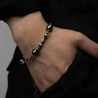 【オンラインショップ限定】nonbinary FLOW　黒蝶パールブレスレット 約10.0mm 全長約21cm