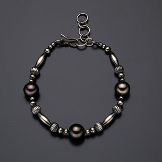 【オンラインショップ限定】nonbinary FLOW　黒蝶パールブレスレット 約10.0mm 全長約21cm