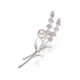 淡水パールピンブローチ（ラベンダー） 7.5mm D 0.02ct