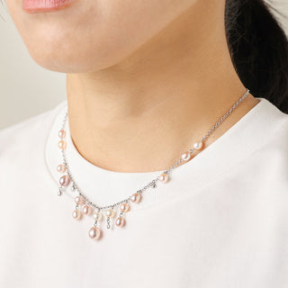 淡水パールペンダント D 0.07ct 全長45cm