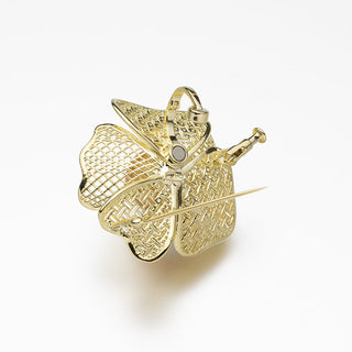 白蝶パールブローチ（金色） 13.2mm