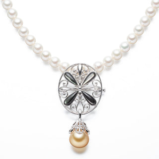 白蝶（金色）パールブローチ 13.0mm