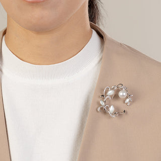 白蝶パールブローチ 10.8mm