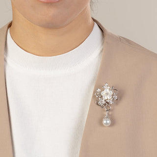 白蝶パールブローチ 11.1mm