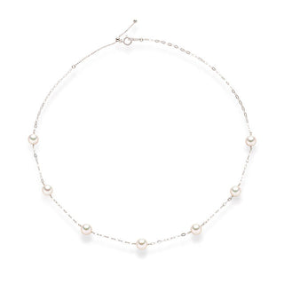 Akoya pearl station necklace 7.0mm/total length 45cm white gold