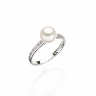 [Pearl Story] Akoya pearl ring 7.5mm with diamond (0.07ct)