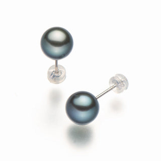 Black butterfly pearl earrings 9.5mm